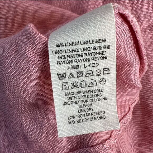 Free People Higher Ground Linen Mini Skirt Women’s Small Pink Flare - Picture 6 of 10